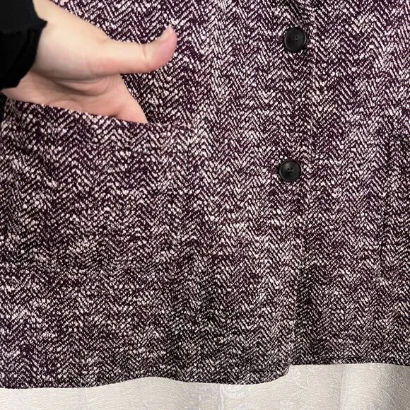 Talbots 18WP Woman Petite Melange Herringbone Blazer long-line jacket purple - Picture 5 of 11